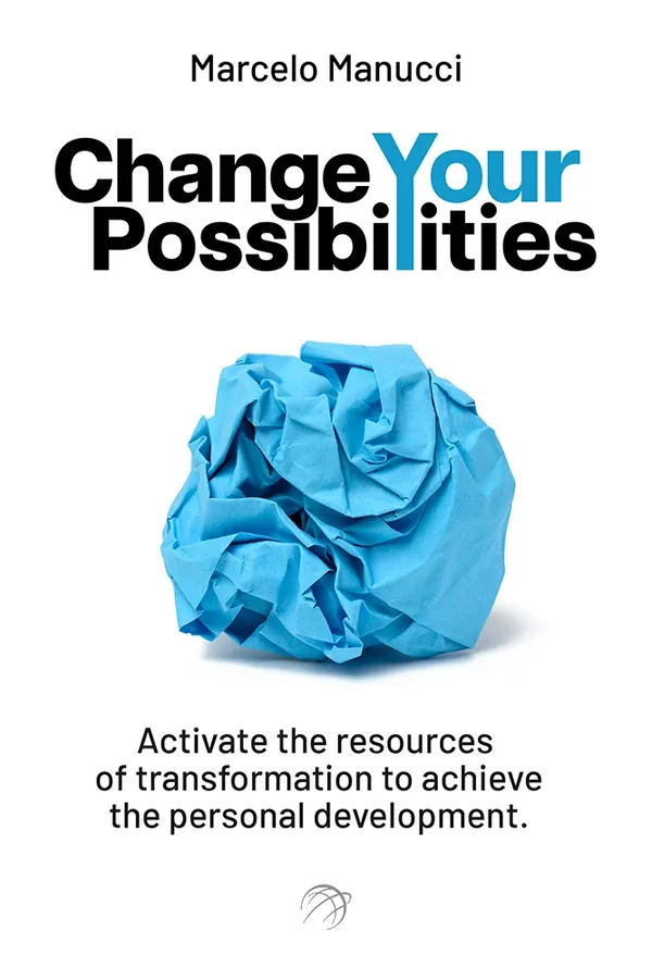 Cover of Change Your Possibilities: a crumpled ball of blue paper.